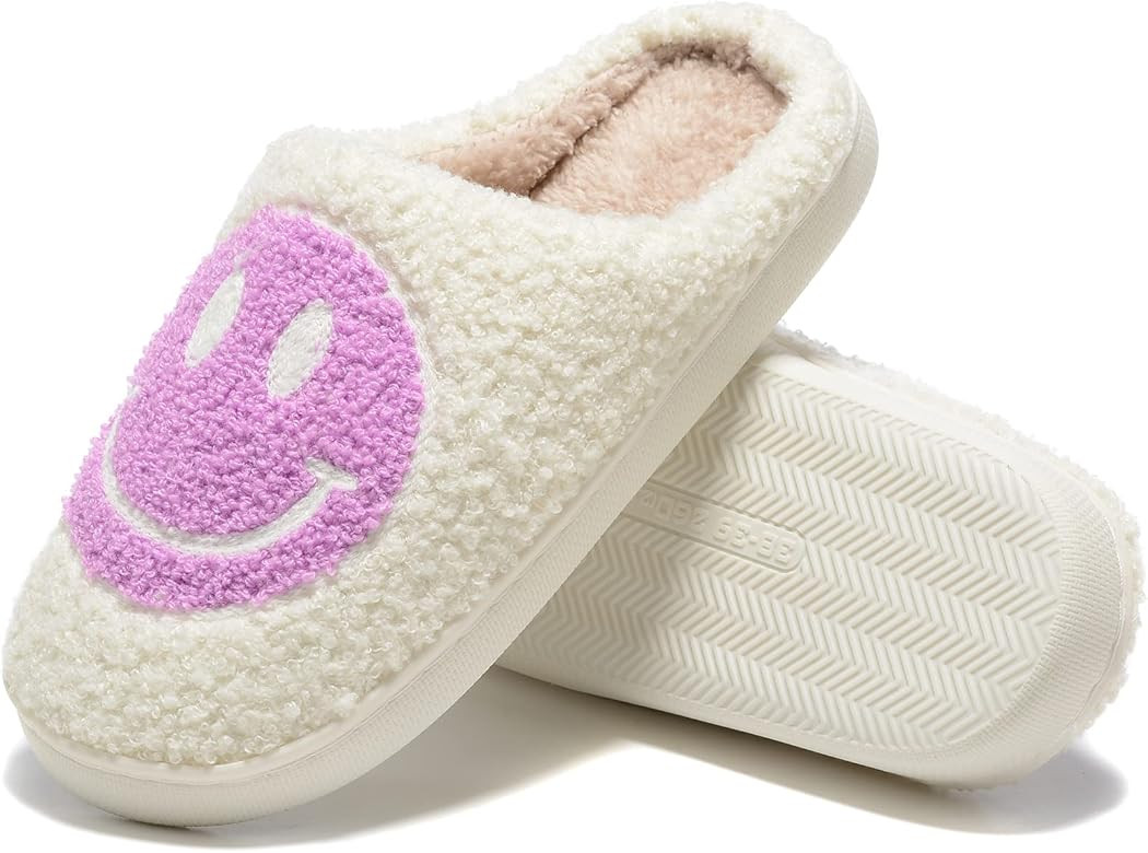 Retro Fuzzy Face Slippers for Women Men, Retro Soft Fluffy Warm Home Non-Slip Couple Style Casual... | Amazon (US)