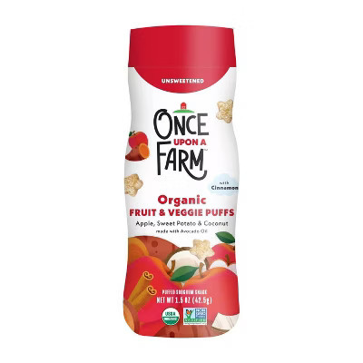 Once Upon a Farm Fruit & Veggie Puffs Apple Sweet Potato & Coconut Baby Snacks - 1.5oz | Target