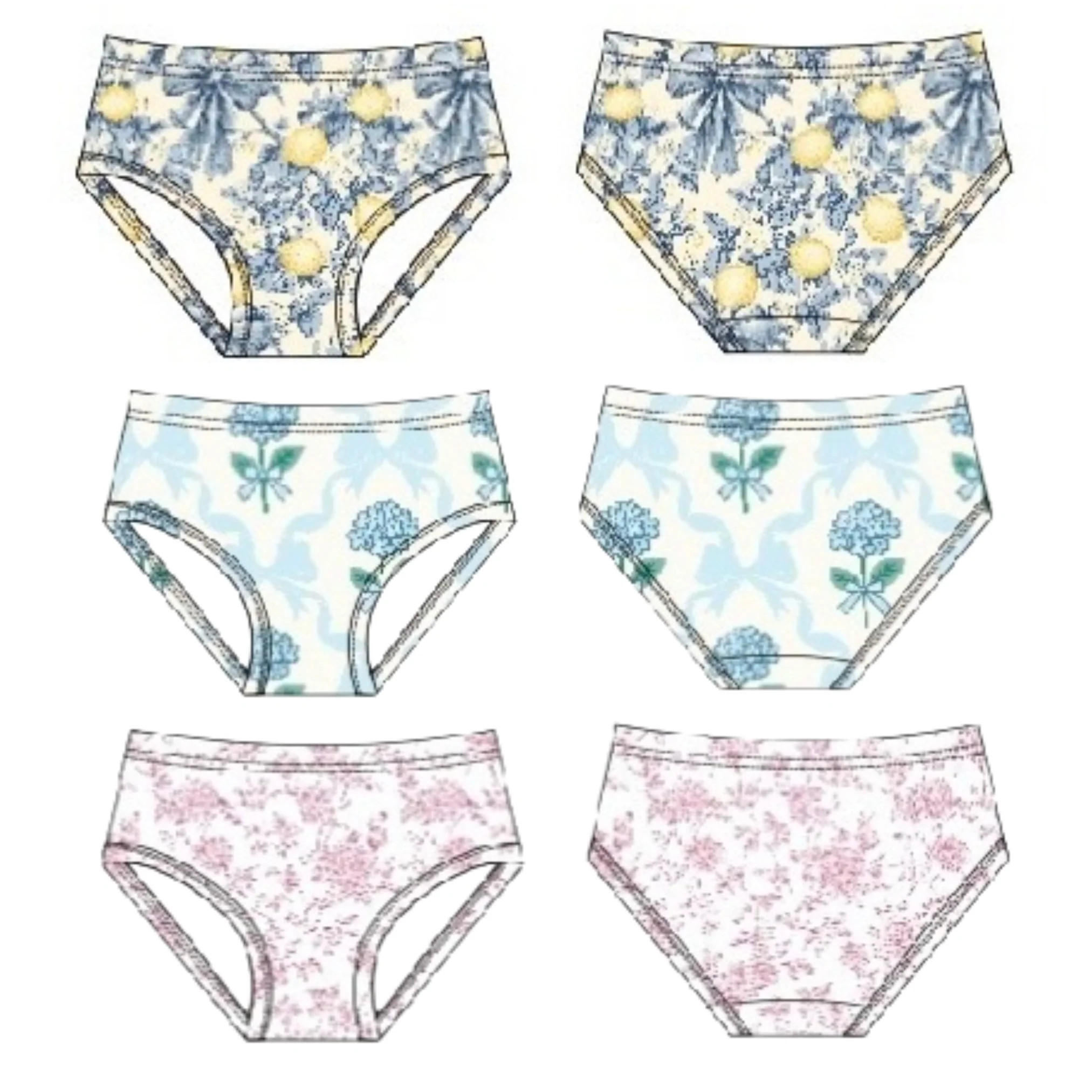 PRE-ORDER VINTAGE CITRUS TOILE DREAM GIRL'S BRIEF SET 6/7 | Dream Big Little Co.