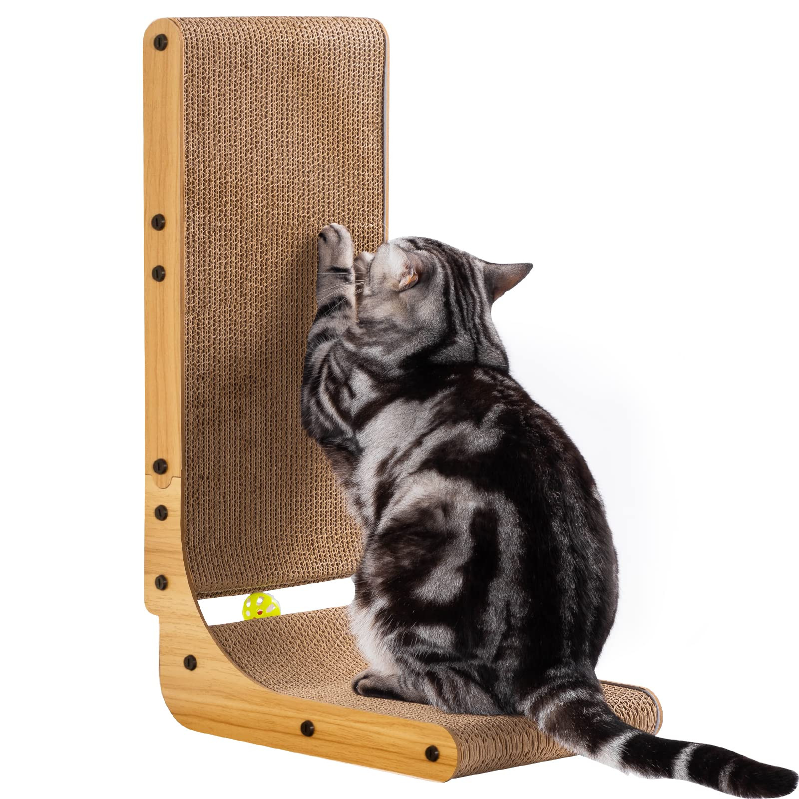 Poils bebe L Shape Cat Scratcher, 26.8 Inch Cat Scratchers for Indoor Cats, Protecting Furniture ... | Amazon (US)