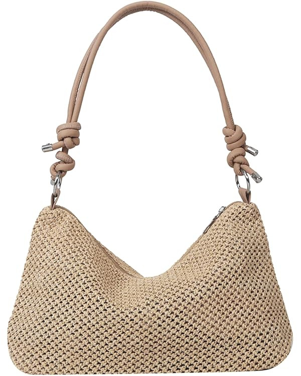 Casual Beach Tote Bag, Straw Beach Bag Fashion Shoulder Bag Crossbody Bag, For Beach Picnic Vacat... | Amazon (US)