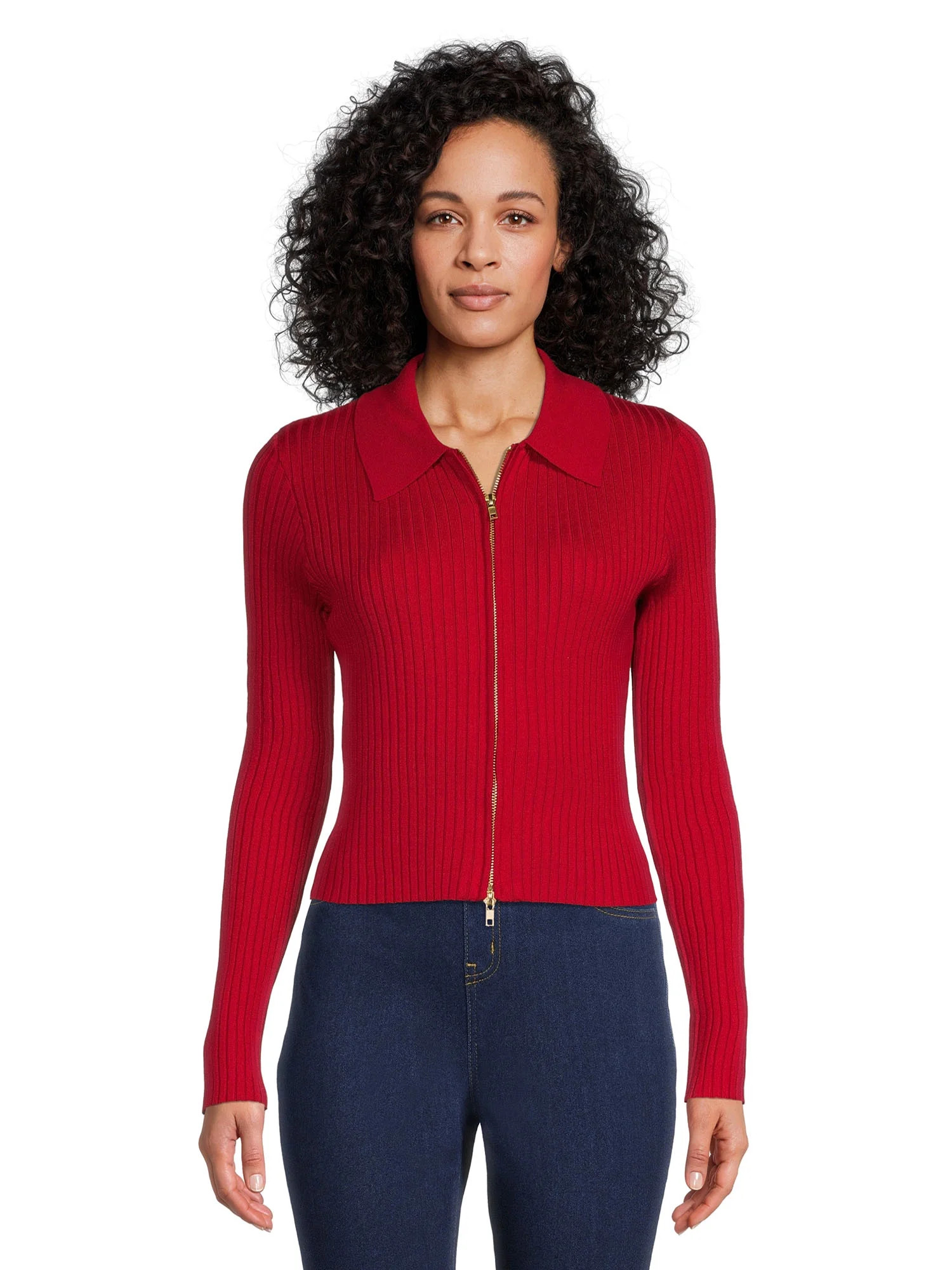 No Boundaries Juniors Double Zip Sweater, Midweight | Walmart (US)