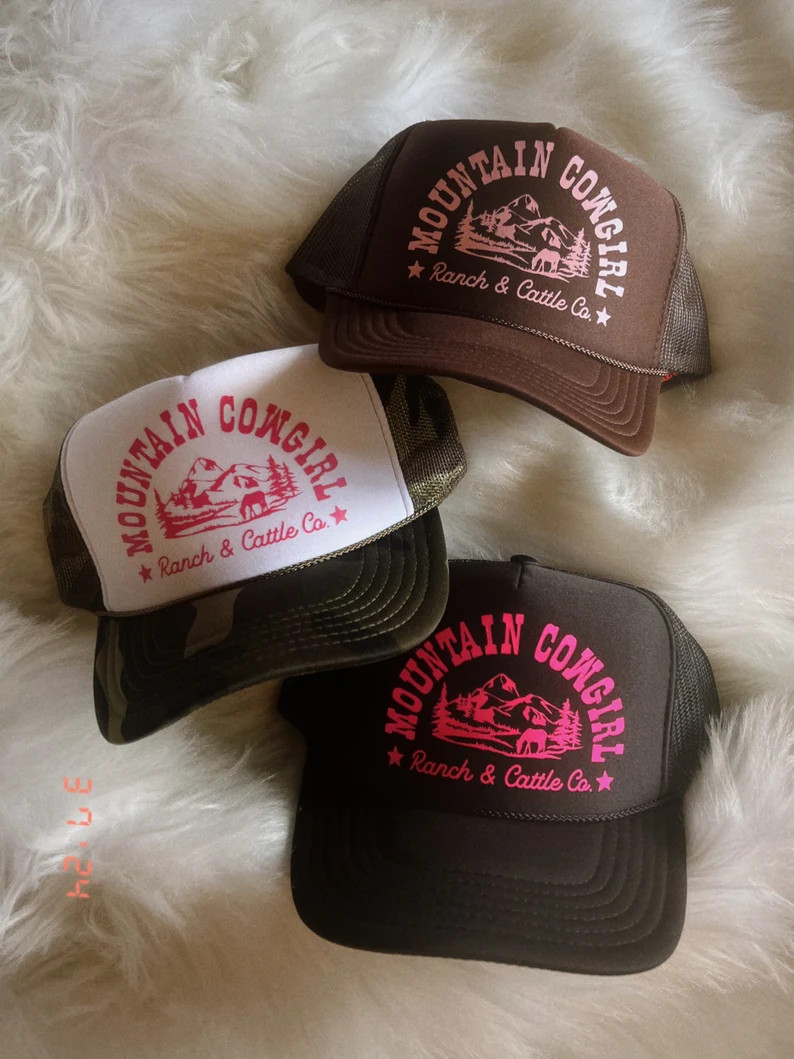 Mountain Cowgirl Trucker Hat - Etsy | Etsy (US)