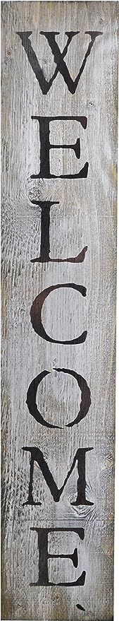 WELCOME RUSTIC BARN WOOD PALLET SIGN - WELCOME. 40 x 7.5" Handcrafted antique white wall decor wi... | Amazon (US)