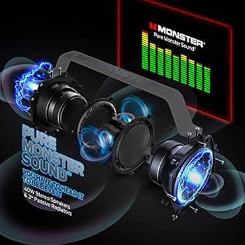 Monster Bluetooth Speaker, Adventurer Force IPX7 Waterproof Bluetooth Speaker 5.0 with Microphone... | Amazon (US)