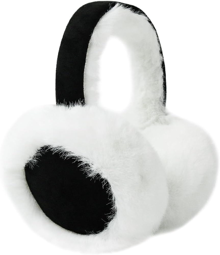 Ear Muffs for Winter Women Foldable Fuzzy Cold Outdoor Earmuffs Soft Faux Furry Ear Warmers Cover... | Amazon (US)