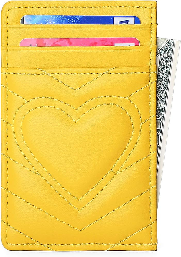 Quilted Leather Card Holder Wallet with RFID Blocking | Amazon (US)