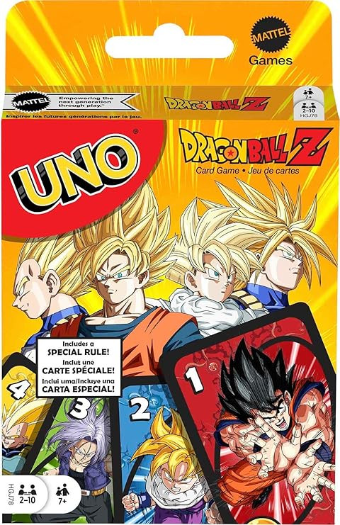 Mattel Games UNO Dragon Ball Z Card Game Japanese Manga Theme 112 Cards with Unique Wild Card & I... | Amazon (US)