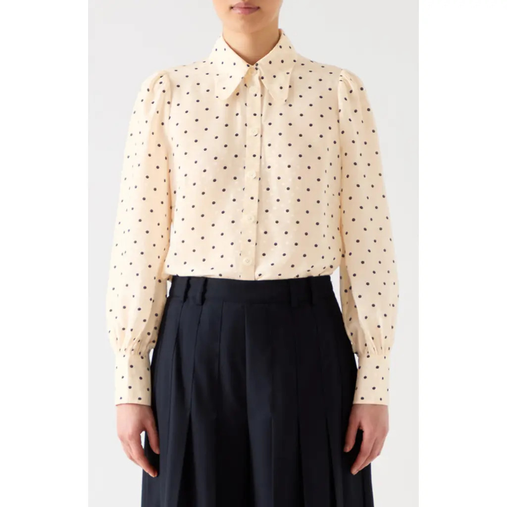 LK Bennett Sonya Polka Dot Button-Up Shirt in Cream at Nordstrom Rack, Size 6 Us / 10 Uk | Nordstrom Rack