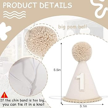 Boho First Birthday Hat-Natural 1st Birthday Boho Decorations,One Birthday Costume Headwear,Cake ... | Amazon (US)