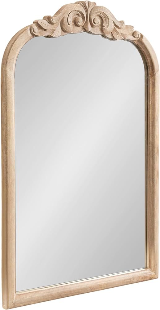 Kate and Laurel Arendahl Traditional Arch Wall Mirror, 24 x 36, Natural Wood, Vintage Baroque-Ins... | Amazon (US)