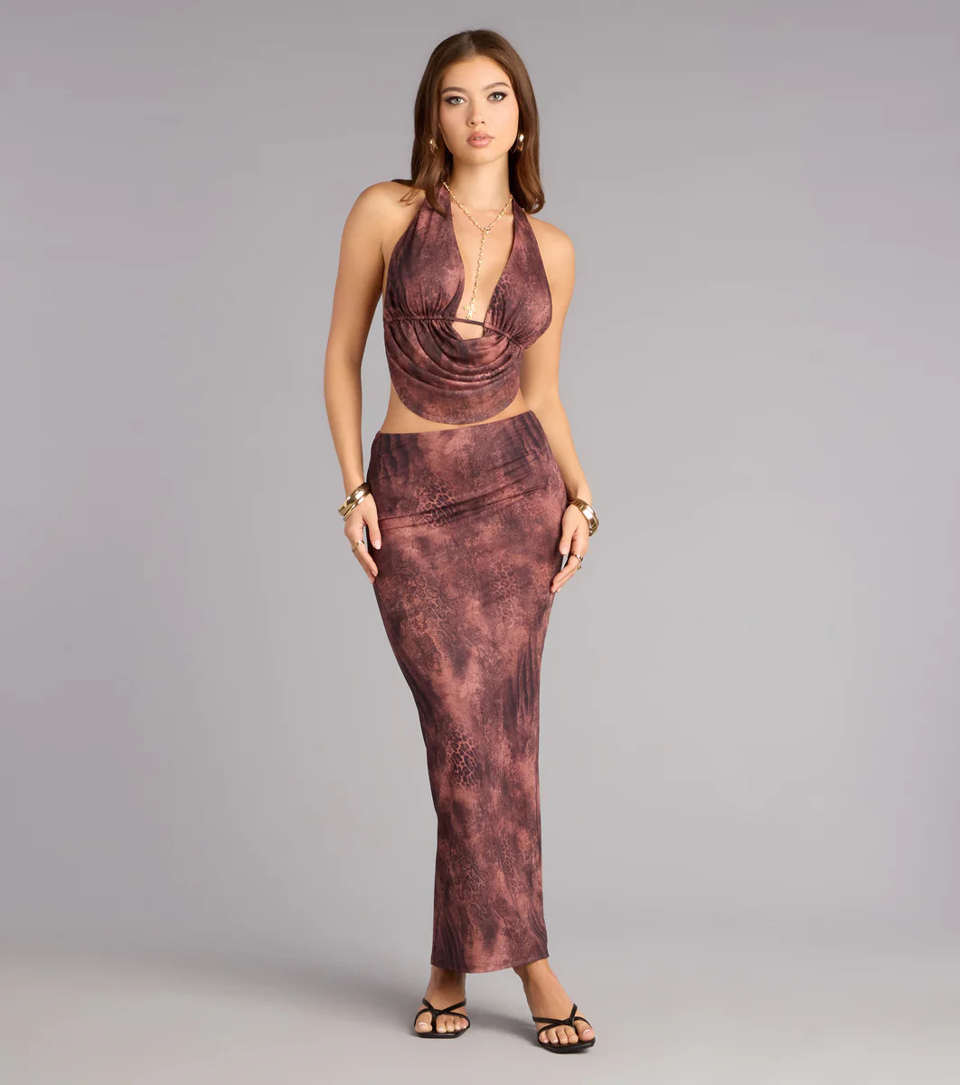 Cool Confidence Animal Print Mesh Maxi Skirt | Windsor Stores