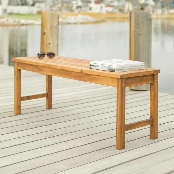 Manor Park Solid Wood Outdoor Patio Bench, Brown | Walmart (US)