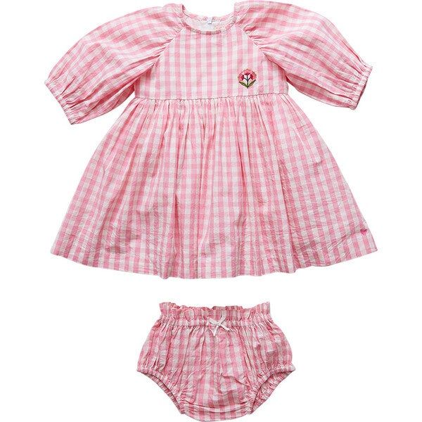 Baby Danielle Dress Set, Pink Gingham | Maisonette