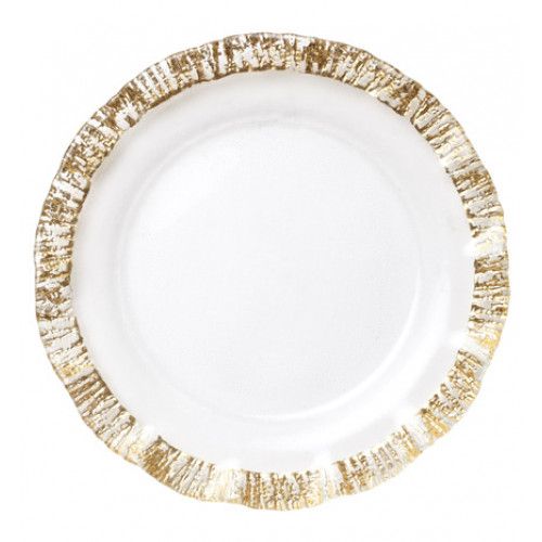 Vietri Rufolo Glass Gold Service Plate/Charger 12.75"D | Gracious Style