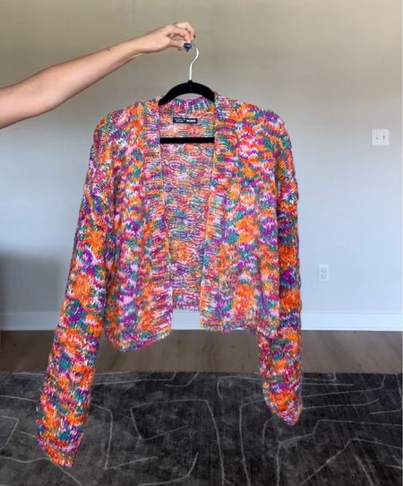 Fall sweater/ Colorful cardigan - I sized up to a large for an oversized fit 