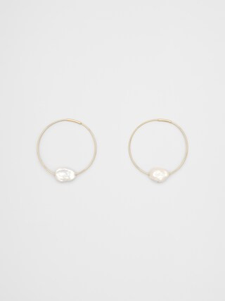 Pearl Wire Hoop Earrings | Banana Republic Factory