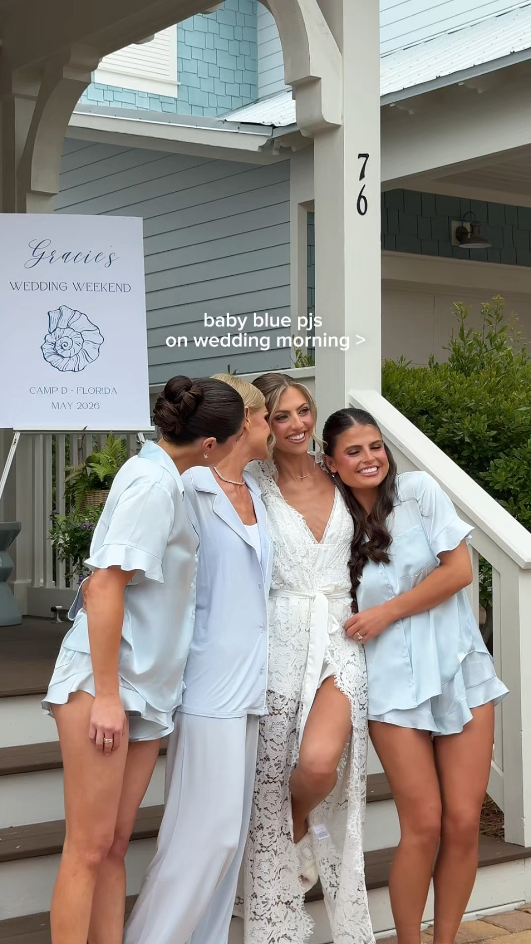 these baby blue bridesmaid pajamas were perfect #wedding #bridesmaidpajamas