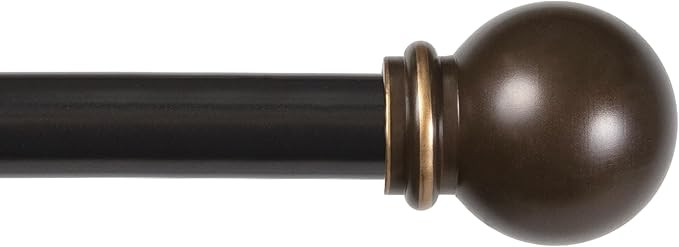 Kenney Chelsea Ball End Window Curtain Rod, Adjustable 48 to 86 Inch Extendable Rod Set, Oil Rubb... | Amazon (US)