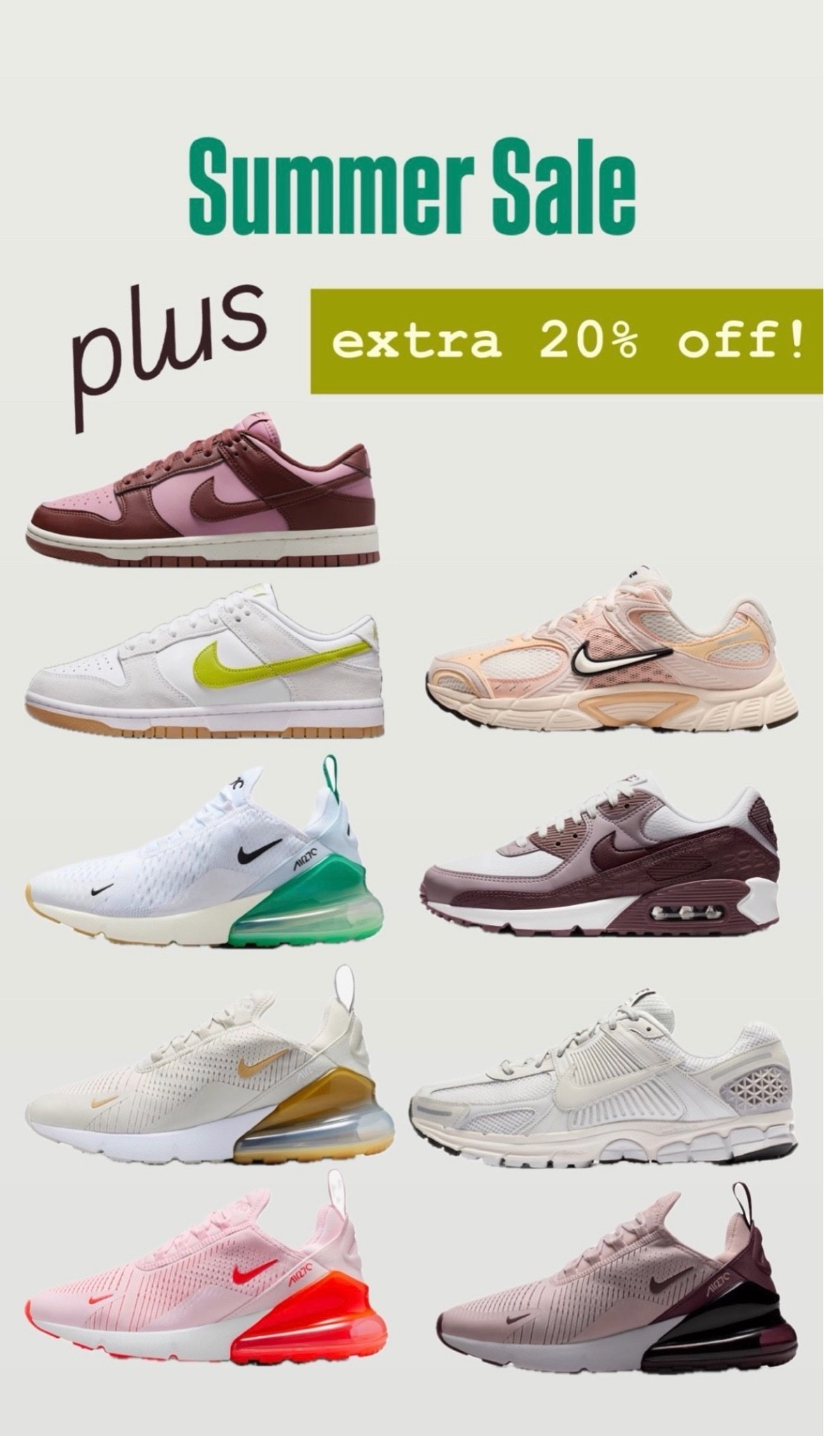 Extra 20% off sale items today at Nike with code SUMMER

#LTKSaleAlert #LTKKids #LTKActive