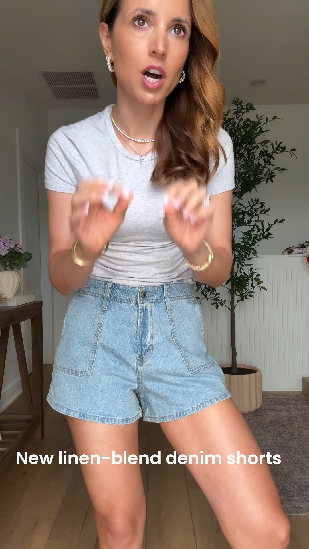 New linen-blend denim shorts in 24 curve love - I think this run a smidge big FYI. Curve love is great for hourglass and pear shapes and gives extra 2” in hips and thighs. Do regular version if you’re more straight and narrow (linking regular below)! Baby tee in XS. Summer outfit. Mom outfit. Casual outfit.

#LTKootd #LTKgrwm #LTKTravel
