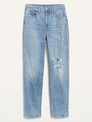 Extra High-Waisted Button-Fly Sky-Hi Straight Ripped Jeans for Women | Old Navy (US)