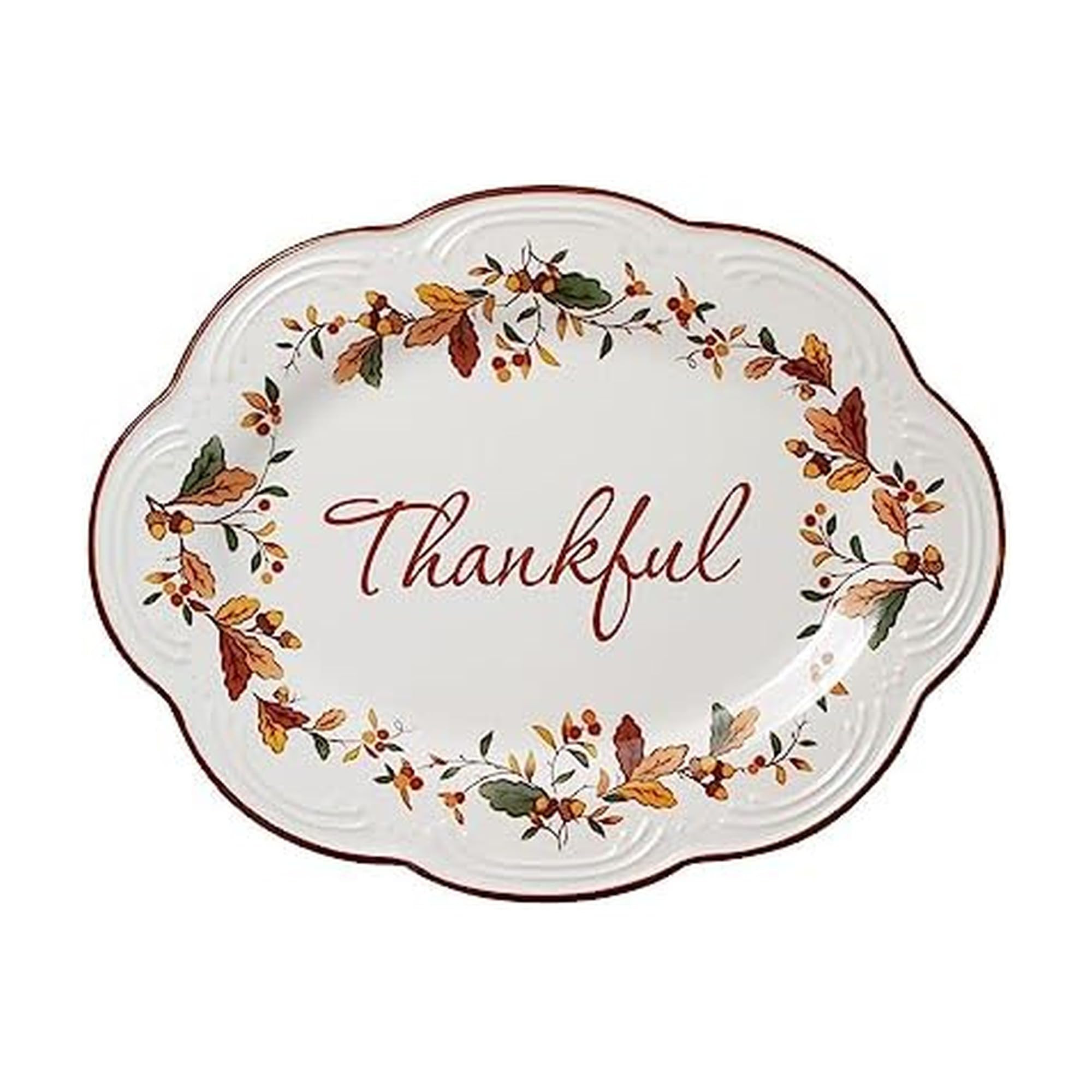 Pfaltzgraff Autumn Berry Small Oval Platter, 10.5 inches, Cream | Amazon (US)