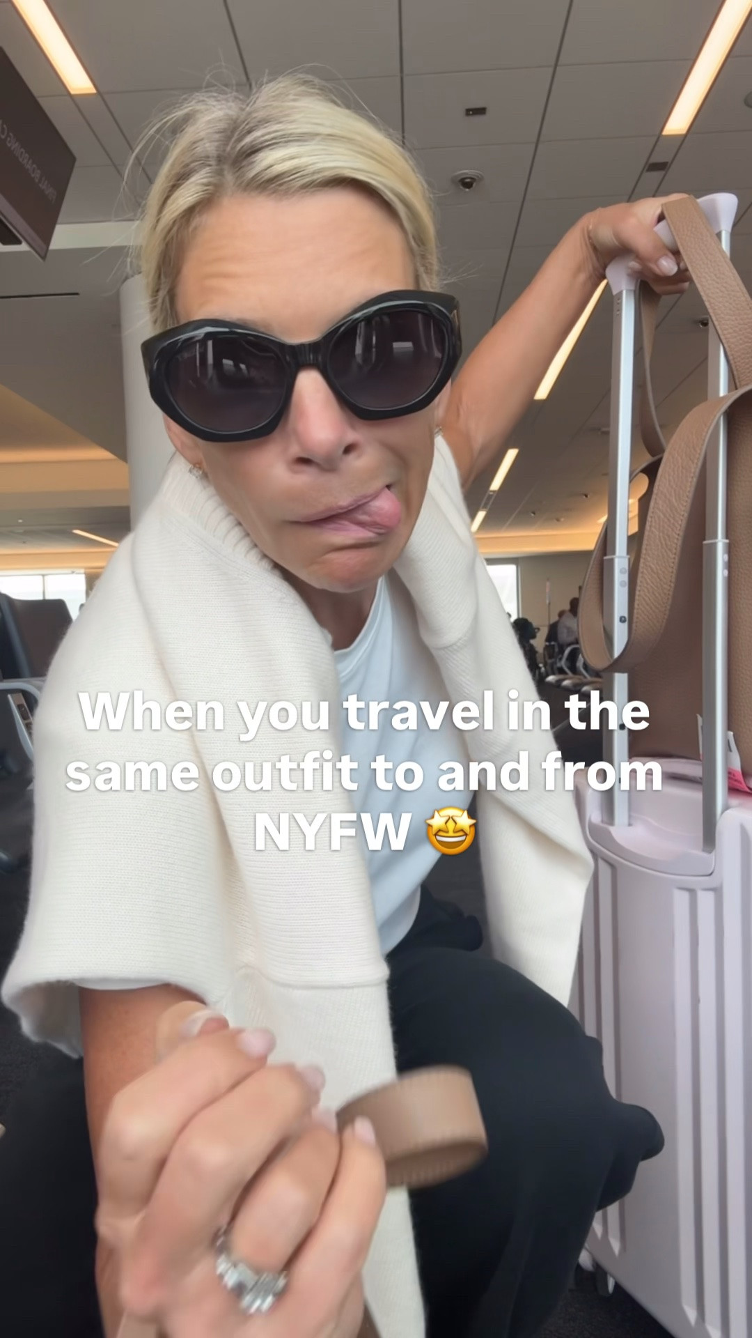 I could have is led two things to go yo NYFW but instead….i packed a suitcase fill
Of things -just in case 😂. What I know is that this travel outfit , suitcase and bags are 🤌🏻🤌🏻

#LTKNYFW #LTKOver40 #LTKTravel