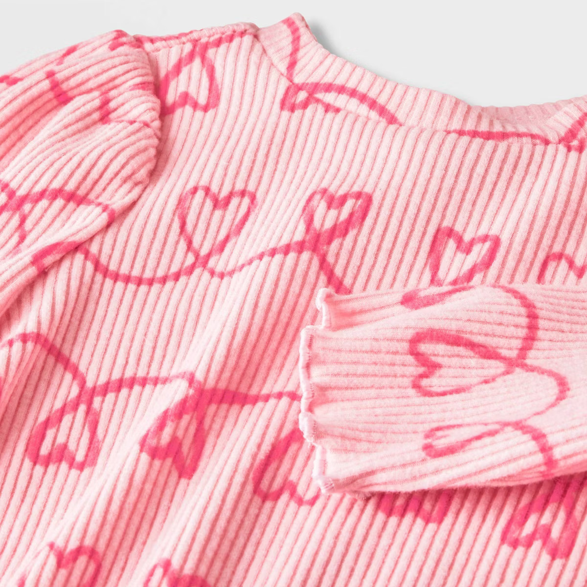 Baby Girls' Heart Cozy Ribbed Top & Bottom Set - Cat & Jack™ Red | Target