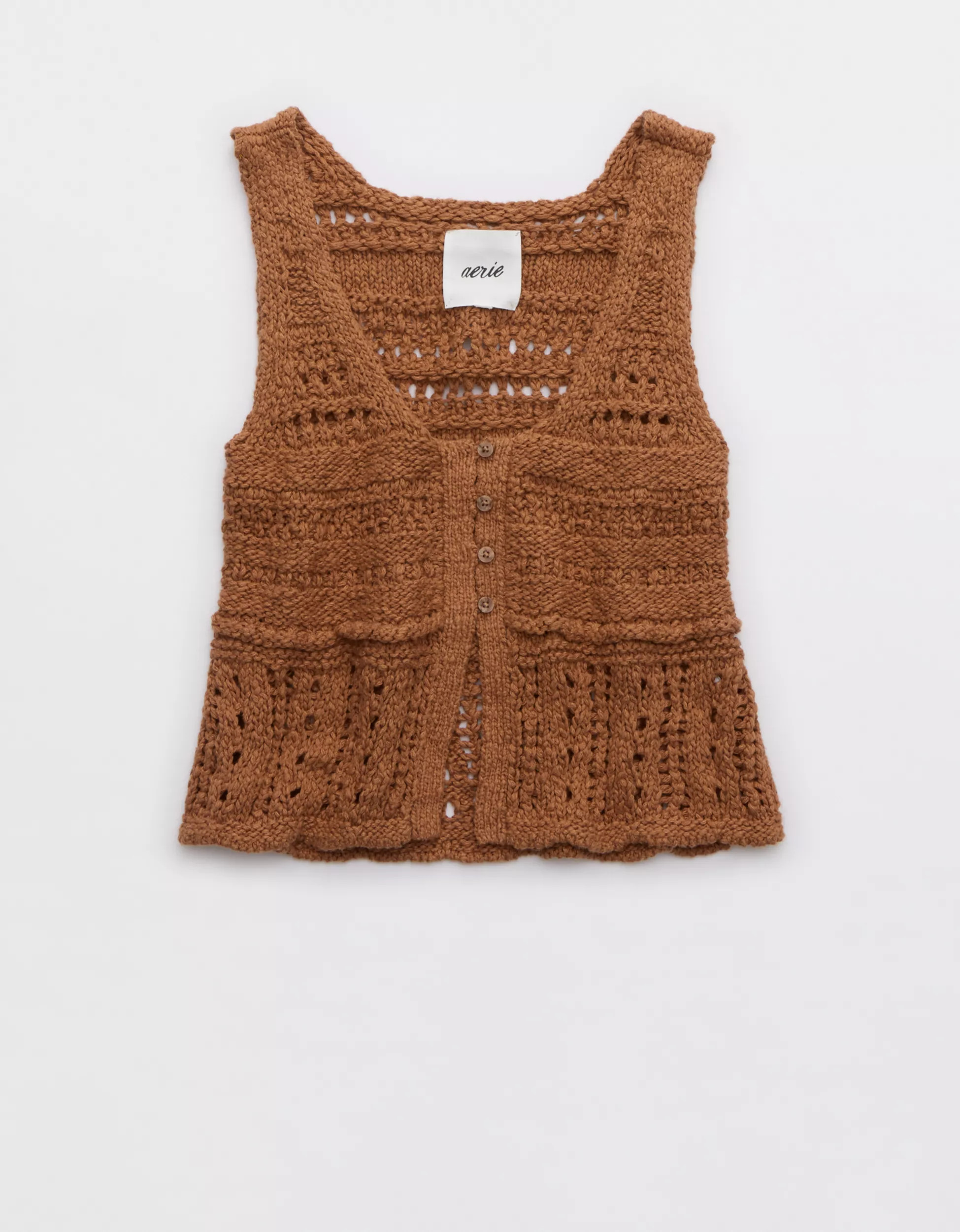 Aerie Crochet Sweater Vest Top | Aerie