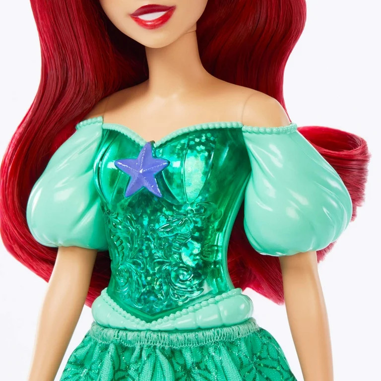 Disney Princess Ariel Fashion Doll with Red Hair, Blue Eyes & Tiara Accessory, Sparkling Look | Walmart (US)