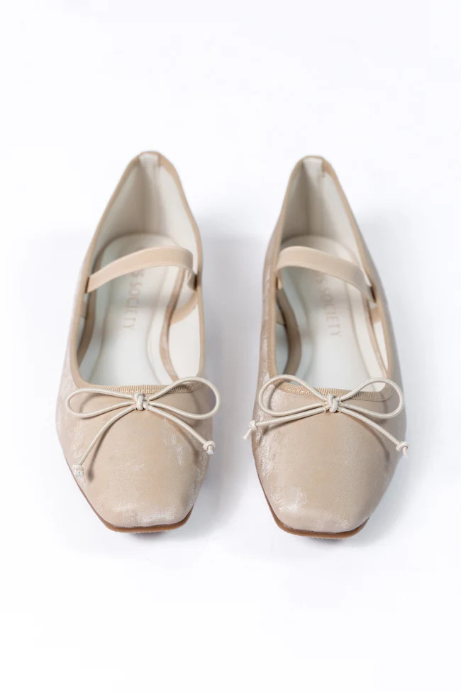 Brayden Beige Ballet Flats | Pink Lily