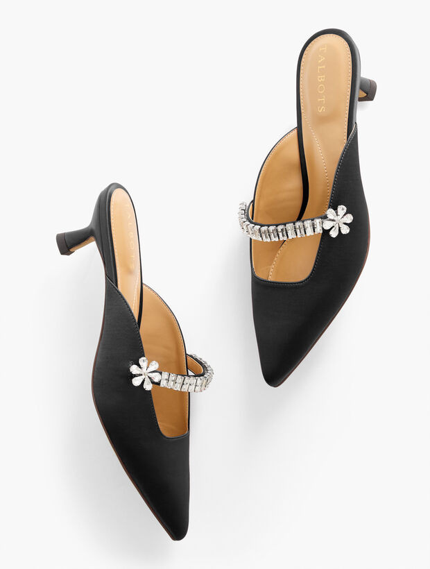Sylvie Mary Jane Satin Mules | Talbots