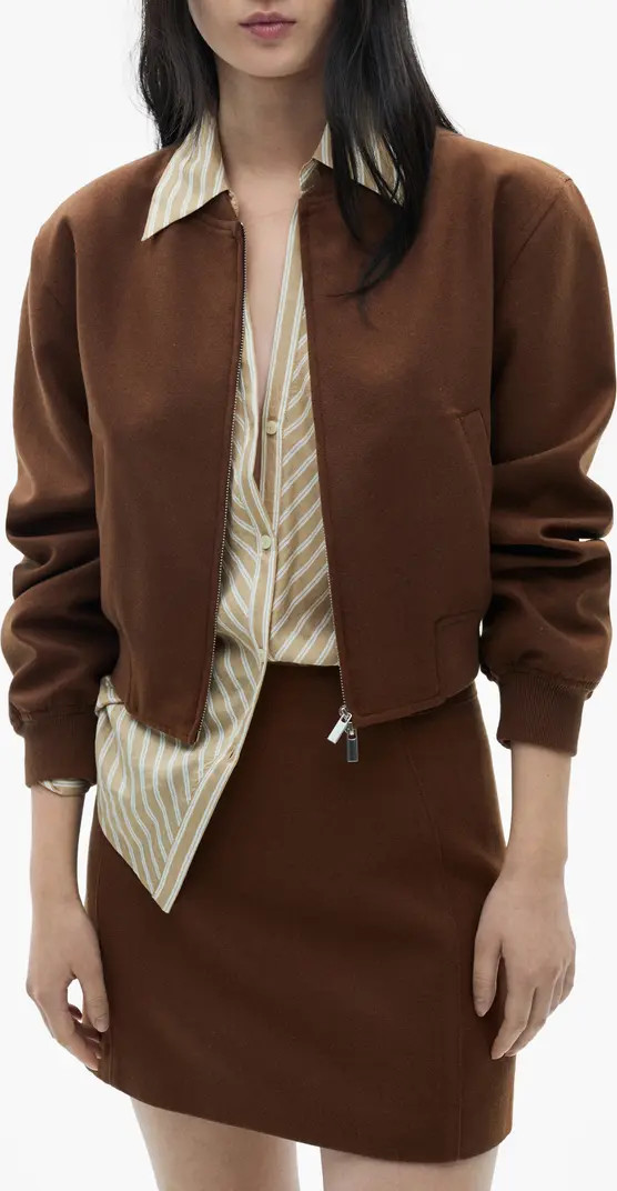 MANGO Wool Blend Bomber Jacket | Nordstrom | Nordstrom