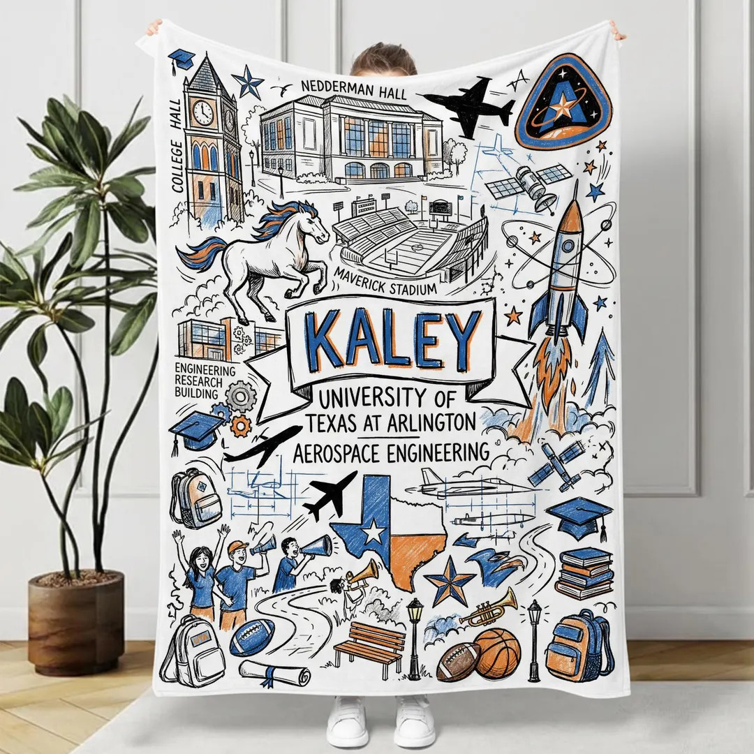 Custom University Campus Map Blanket, Personalized School Memory Name Throw, Gift for Alumni, Stu... | Etsy (US)