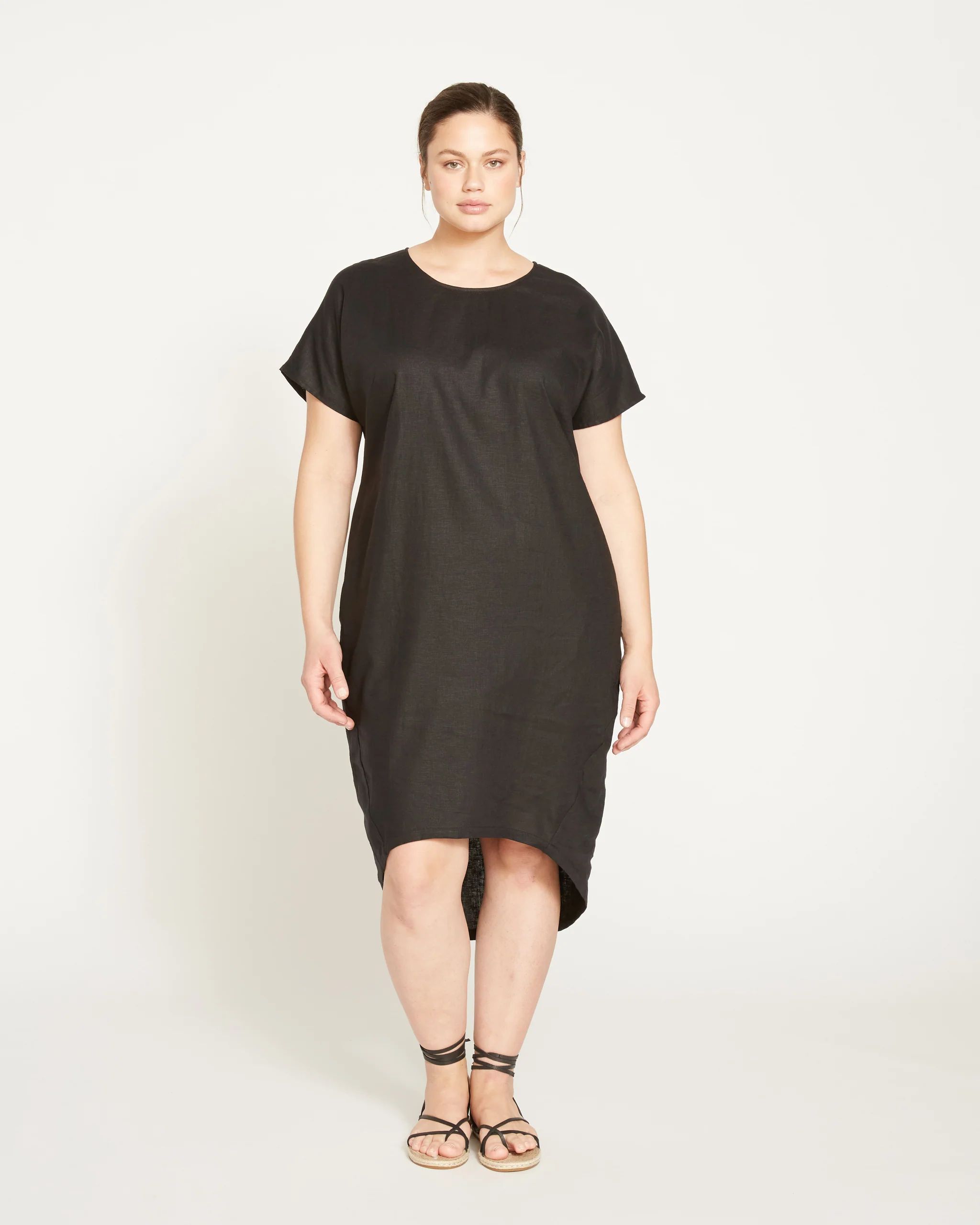 Dusk Linen Dolman Dress - Black | Universal Standard