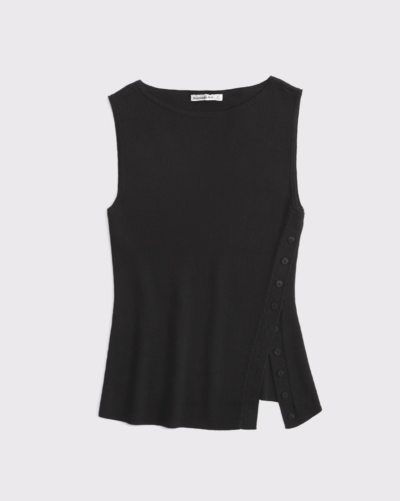Asymmetrical Button Sweater Tank | Abercrombie & Fitch (US)