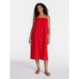 Time and Tru Women's Sleeveless Double Cloth Cotton Midi Dress, Sizes XS-XXXL | Walmart (US)
