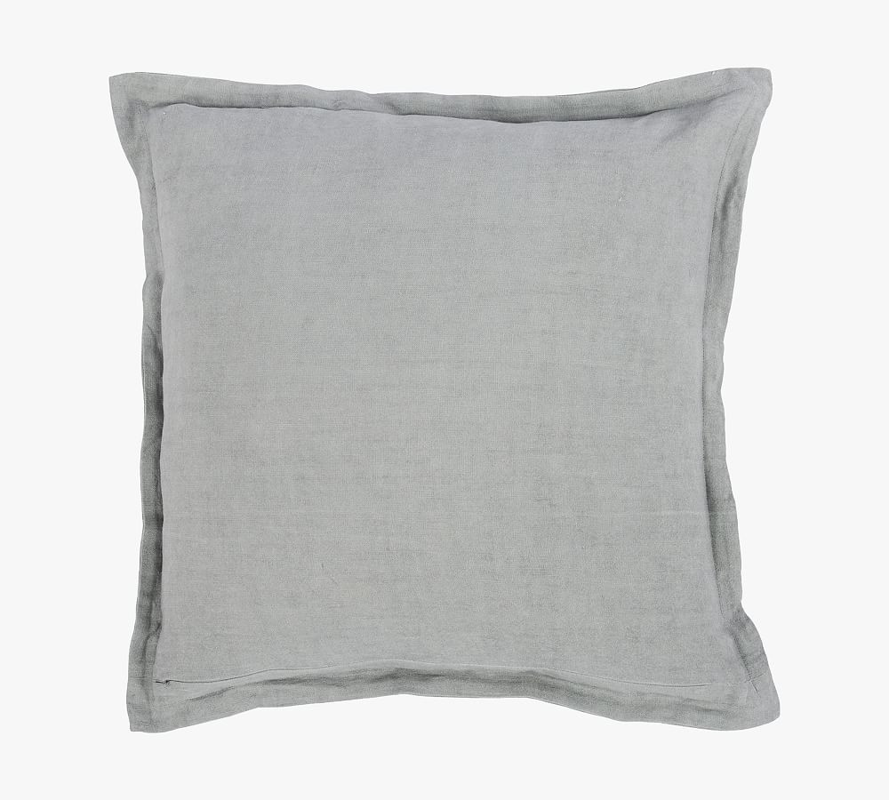 Carmelita Flax Linen Throw Pillow Cover | Pottery Barn (US)