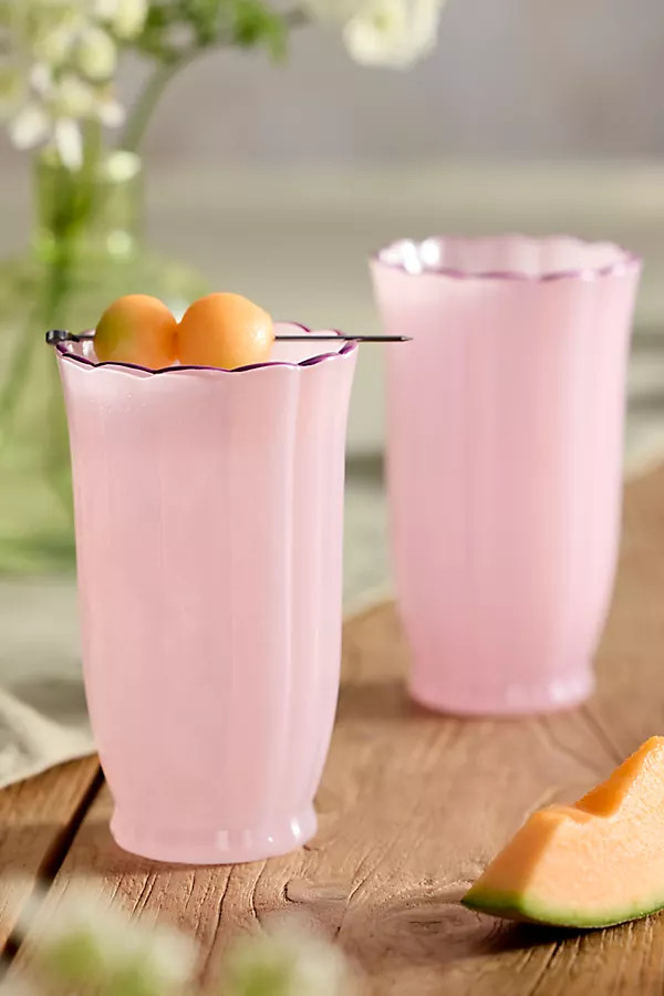 Ruffle Rim Water Glasses, Set of 2 | Anthropologie (US)