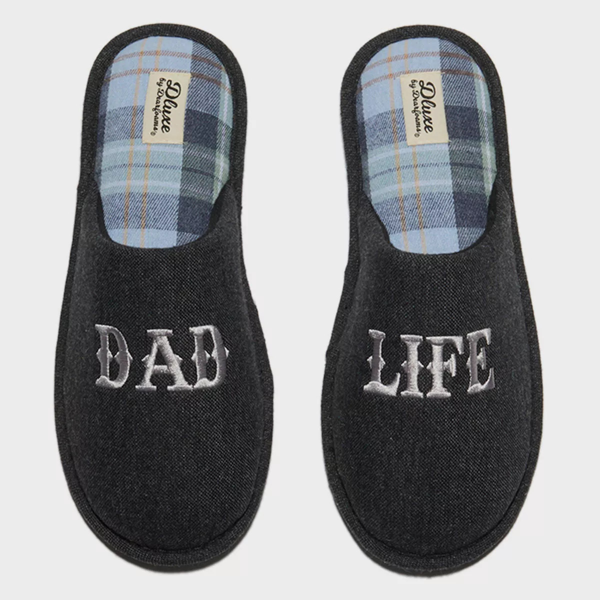 dluxe by dearfoams Men's Father's Day Dad Life Slippers - Black | Target