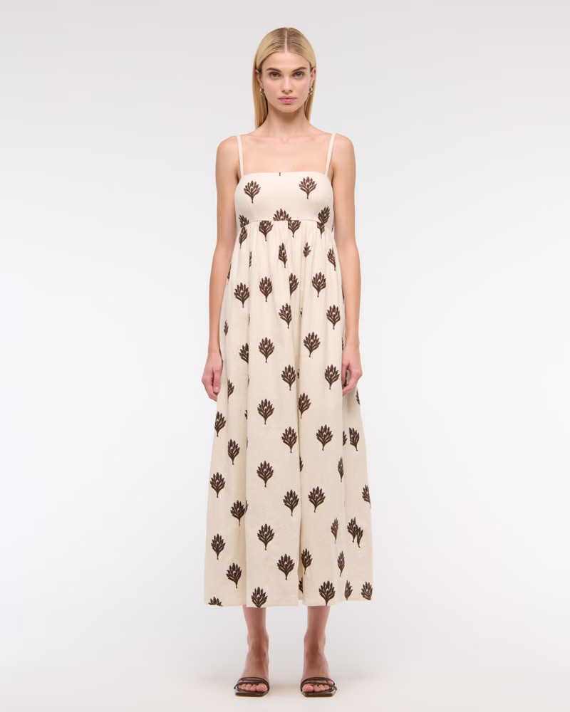 Women's Tie-Back Babydoll Maxi Dress | Women's Dresses & Jumpsuits | Abercrombie.com | Abercrombie & Fitch (US)