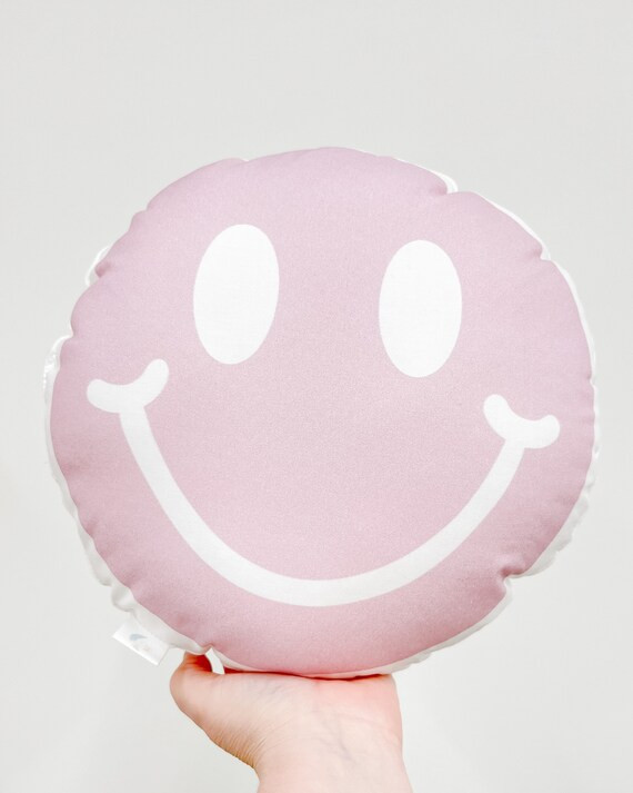 Lilac Happy Face Pillow Happy Face Pillow Smiley Face | Etsy | Etsy (US)