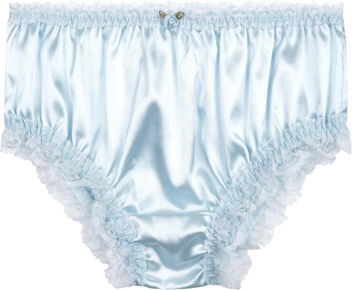 Satini Women's Satin Frilly Lace Sissy French Knickers Briefs Panties | Amazon (US)