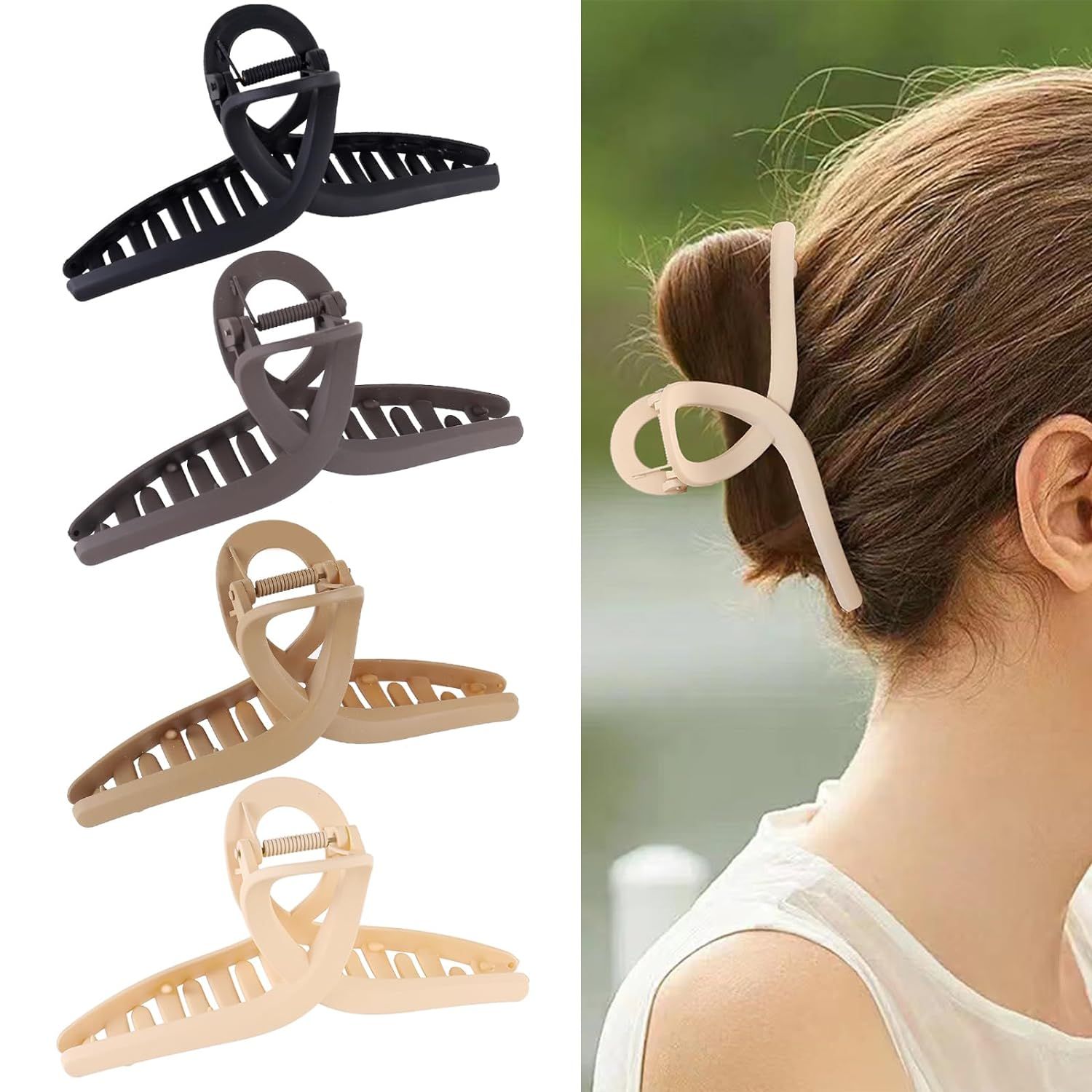6Inche Extra Large Hair Clips，Claw Clips for Thick Hair and Long Hair, 4 Pack Xl Jumbo Claw cli... | Amazon (US)