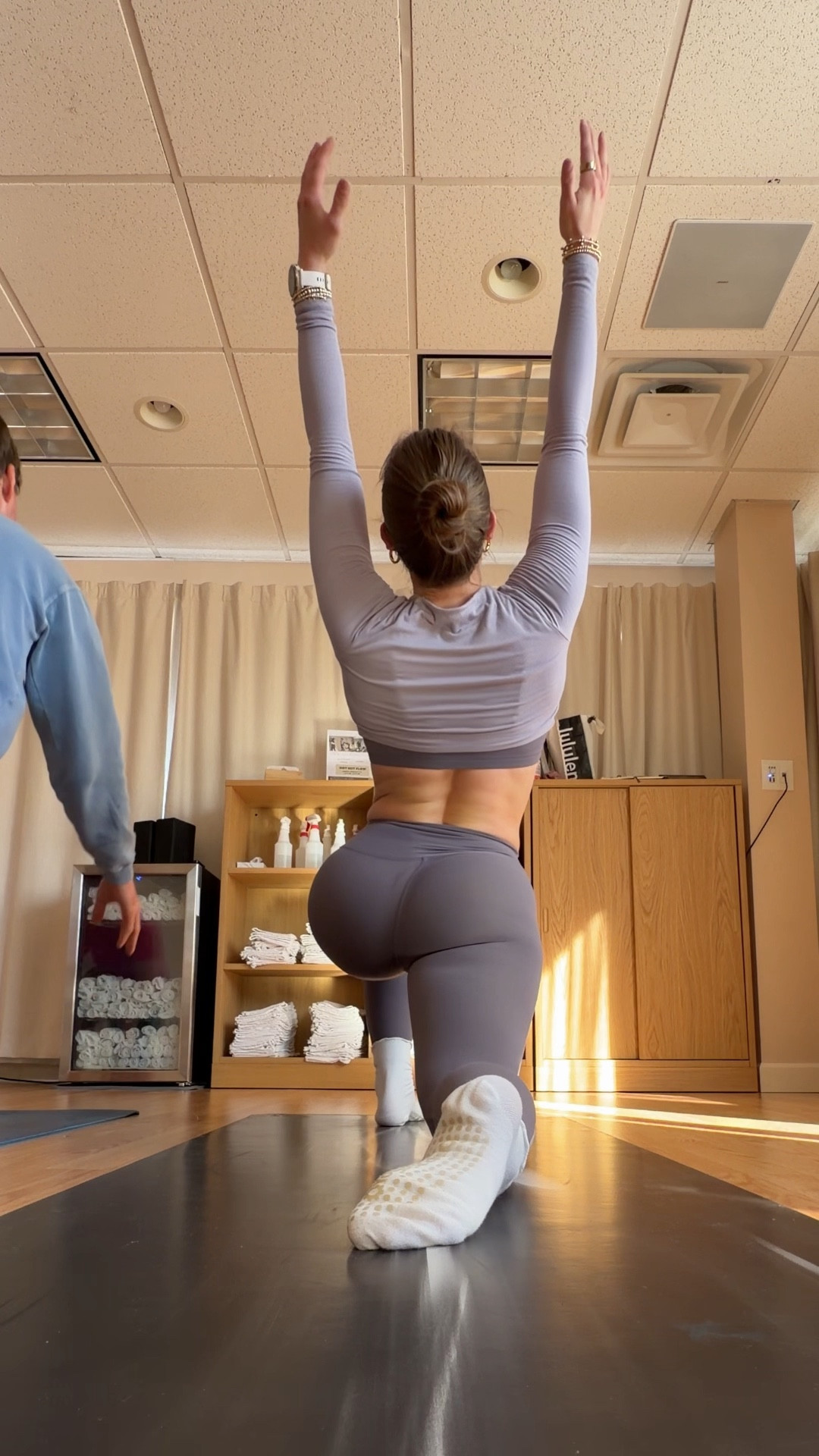 2/8/26 Morning yoga, but make it comfy and functional. Wearing my Set Active purple Octopus set (so flattering and supportive), grippy socks from Amazon for extra stability, my Lululemon yoga mat, and my Garmin watch to track it all. Perfect setup for a slow, grounding workout to start the day.

#LTKmorningroutine #LTKfitnessgoals #LTKActive