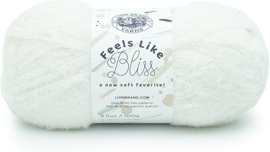 Lion Brand Yarn Feels Like Bliss Bulky Yarn, White | Amazon (US)