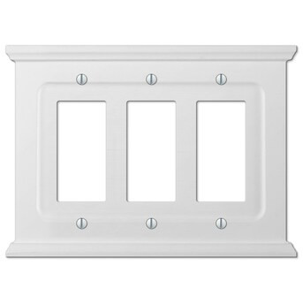 allen + roth Capitol 3-Gang Standard Decorator Wall Plate, White | Lowe's