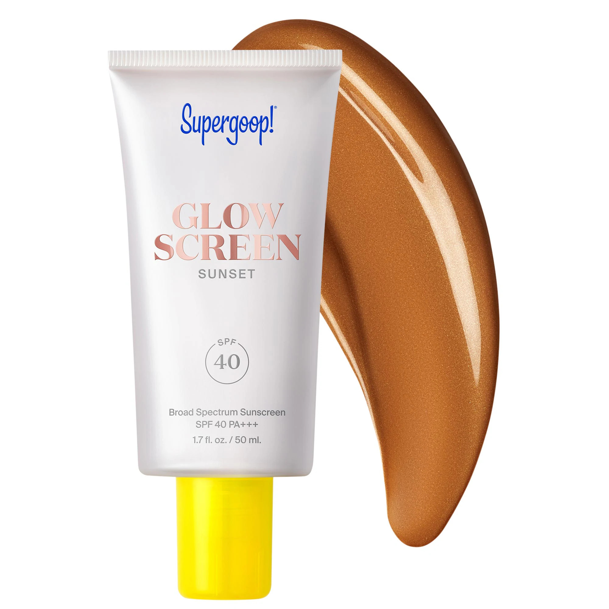 Supergoop! Glowscreen SPF 40 Sunscreen with Hyaluronic Acid + Niacinamide 1.7 oz Sunset / 50 mL - deep bronze | Sephora (US)