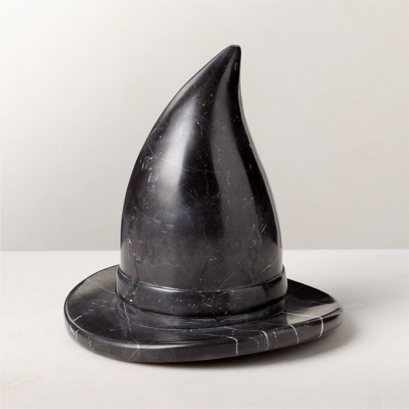 Black Marble Decorative Witch Hat | CB2 | CB2